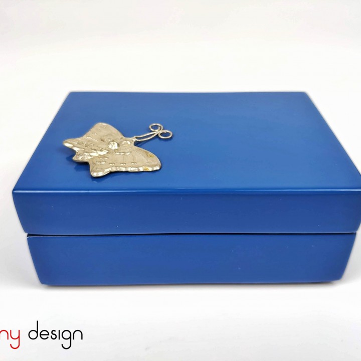 Blue name card box with butterfly 